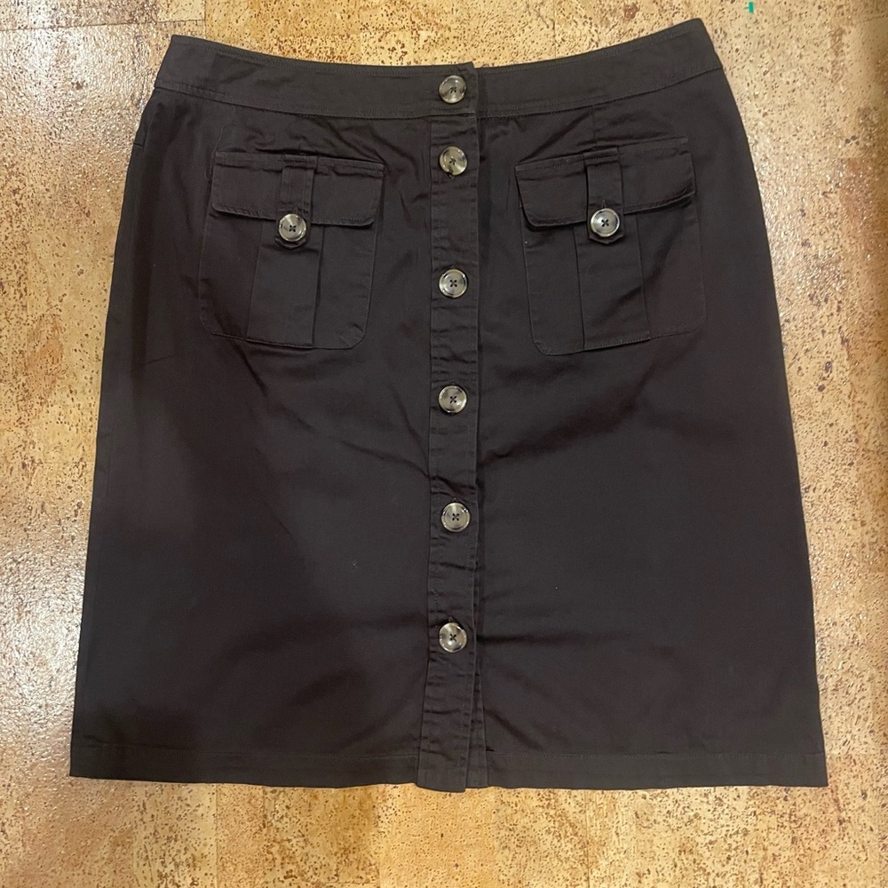 WILLI SMITH Buttons Brown Pencil Skirt Size 14